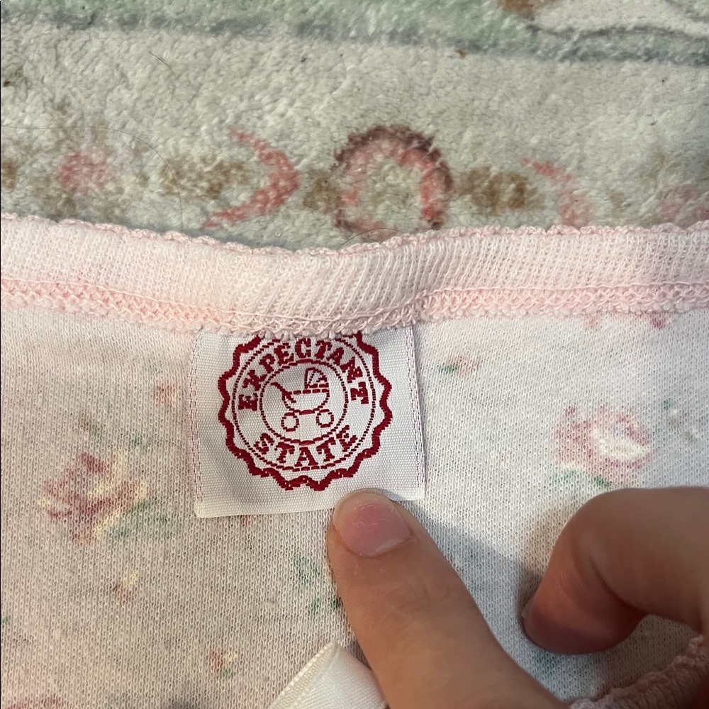 Floral Pink night time pj top/shirt - Picture 2 of 3